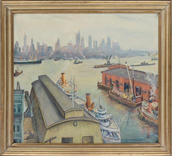 FLORENCE WALTON POMEROY View of Lower Manhattan from Hoboken.